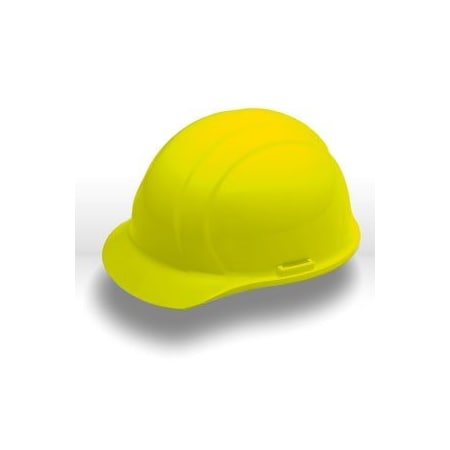 Erb Americana Mega Ratchet Safety Helmets CAP STYLE, 4-PT NYLON SUSPENSION w/RATCHET ADJUSTMENT, Yellow 19362